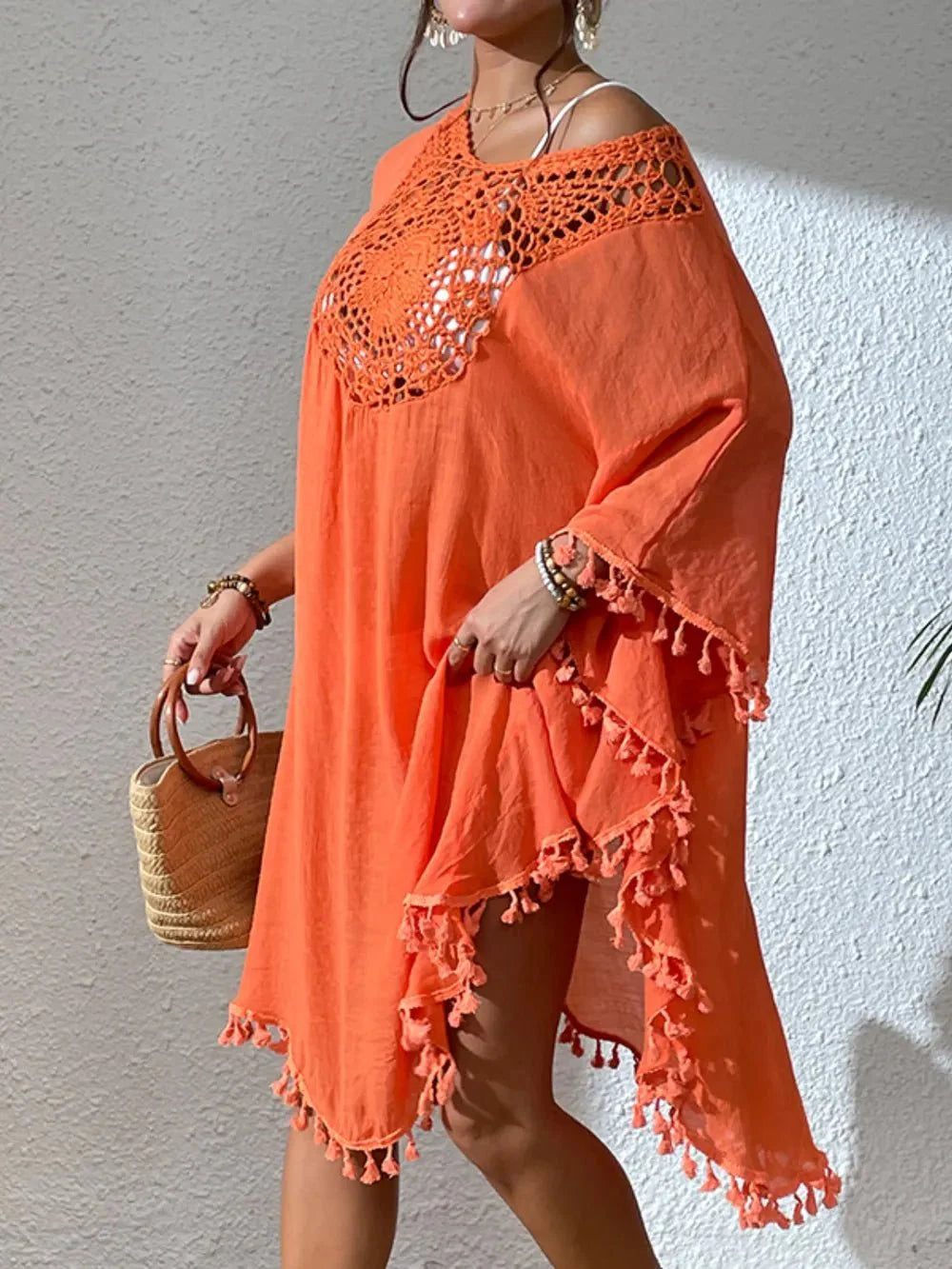 Tassel Cutout Cover-Up Dress for Effortless Summer Style