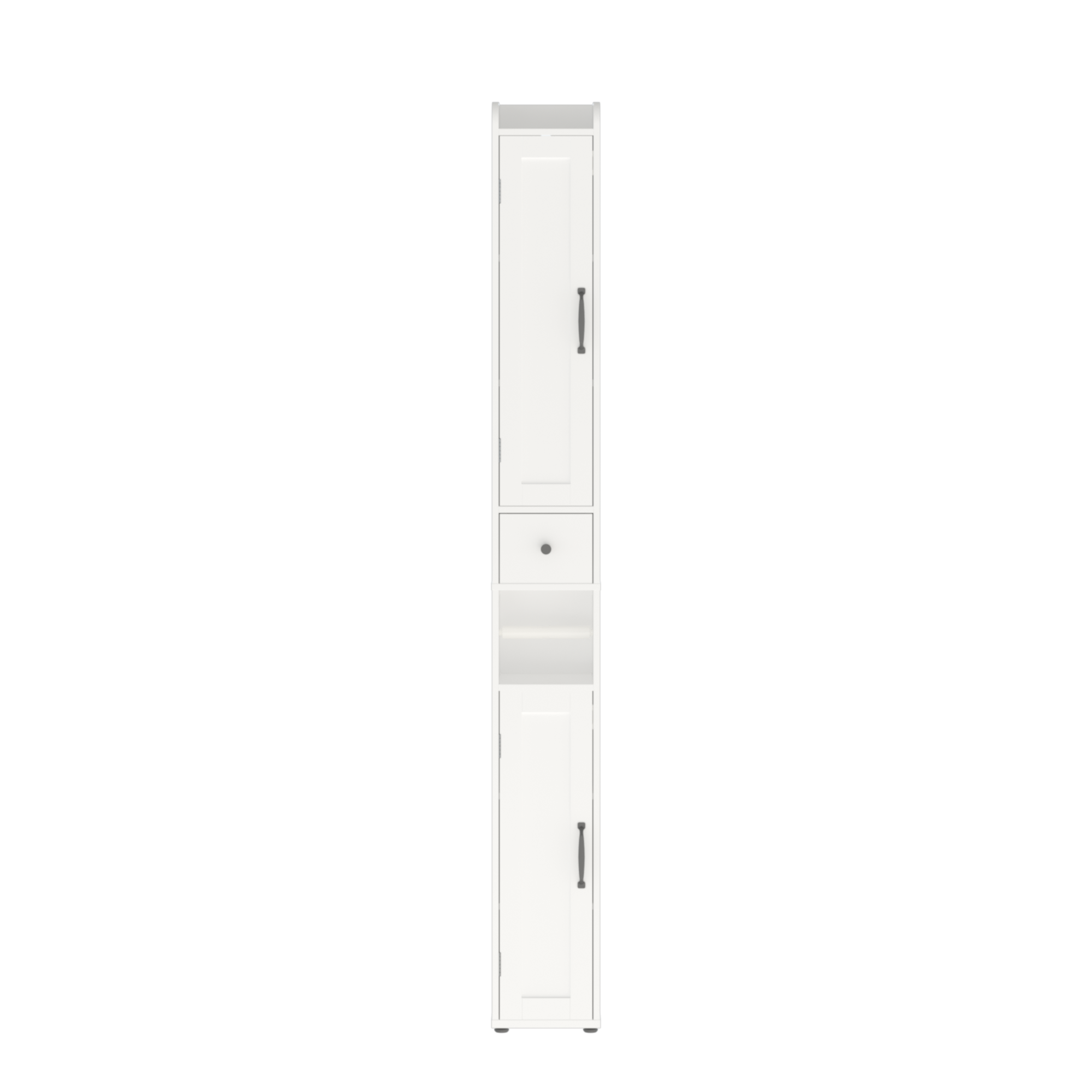 White Slim Tall Bathroom Storage Cabinet with Adjustable Shelves, 2 Doors Freestanding Cabinet for Small Spaces, Kitchen, Living Room, MDF Material, 67.51 inches High