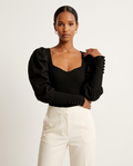 The Audre Sculpted-Sleeve Bodysuit