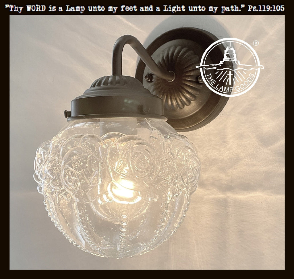 Embossed Antique Clear Glass Globe Replacement