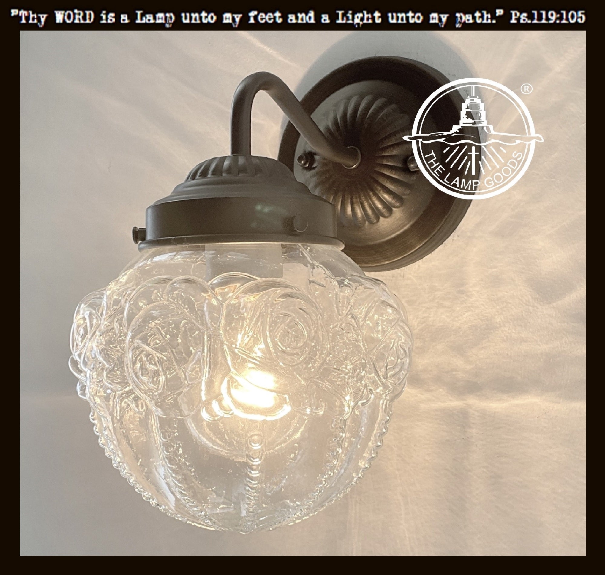 Embossed Antique Clear Glass Globe Replacement