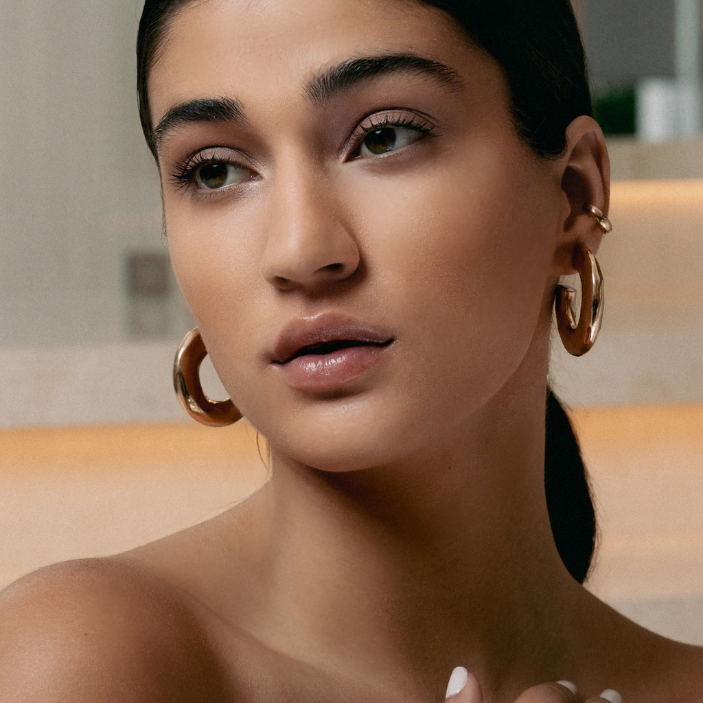 Emma Hammered Open Hoop Earrings
