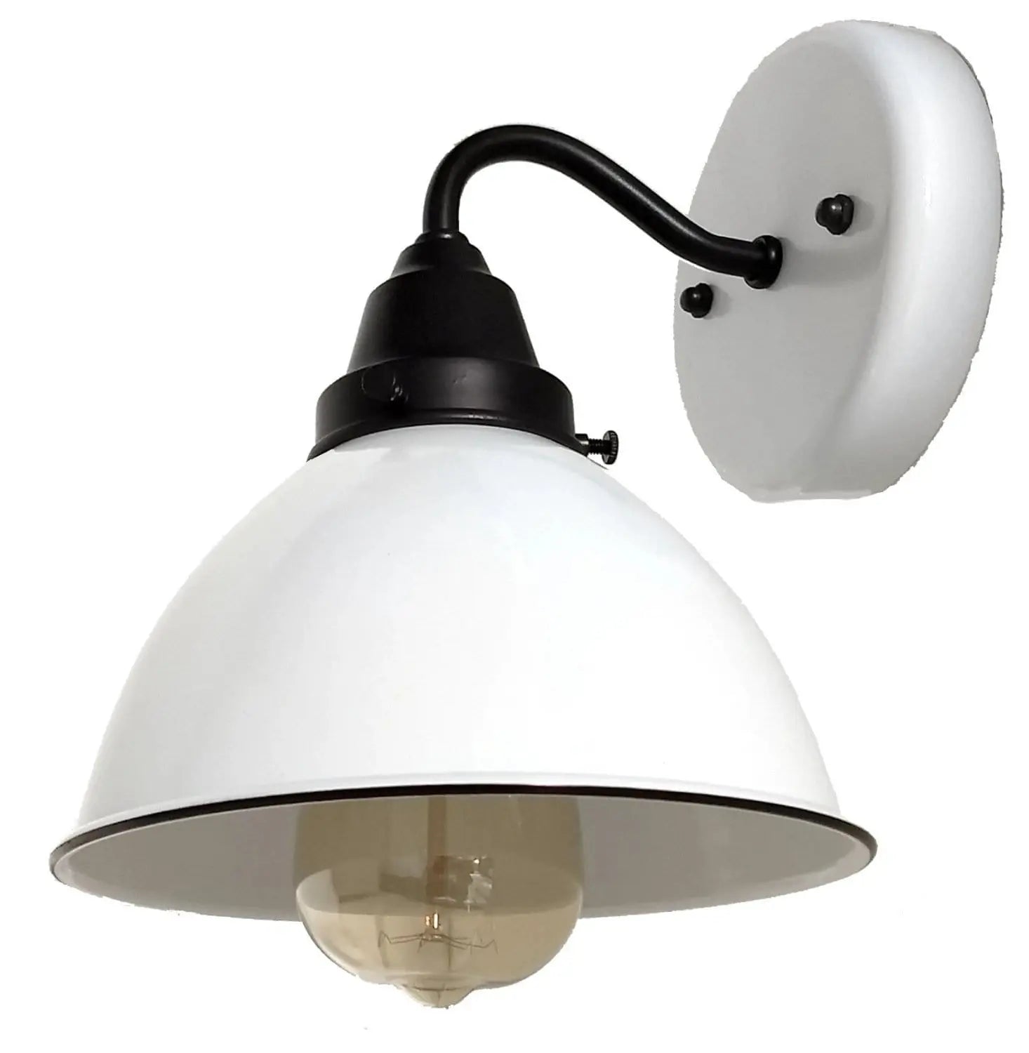White Enamel Double Wall Light