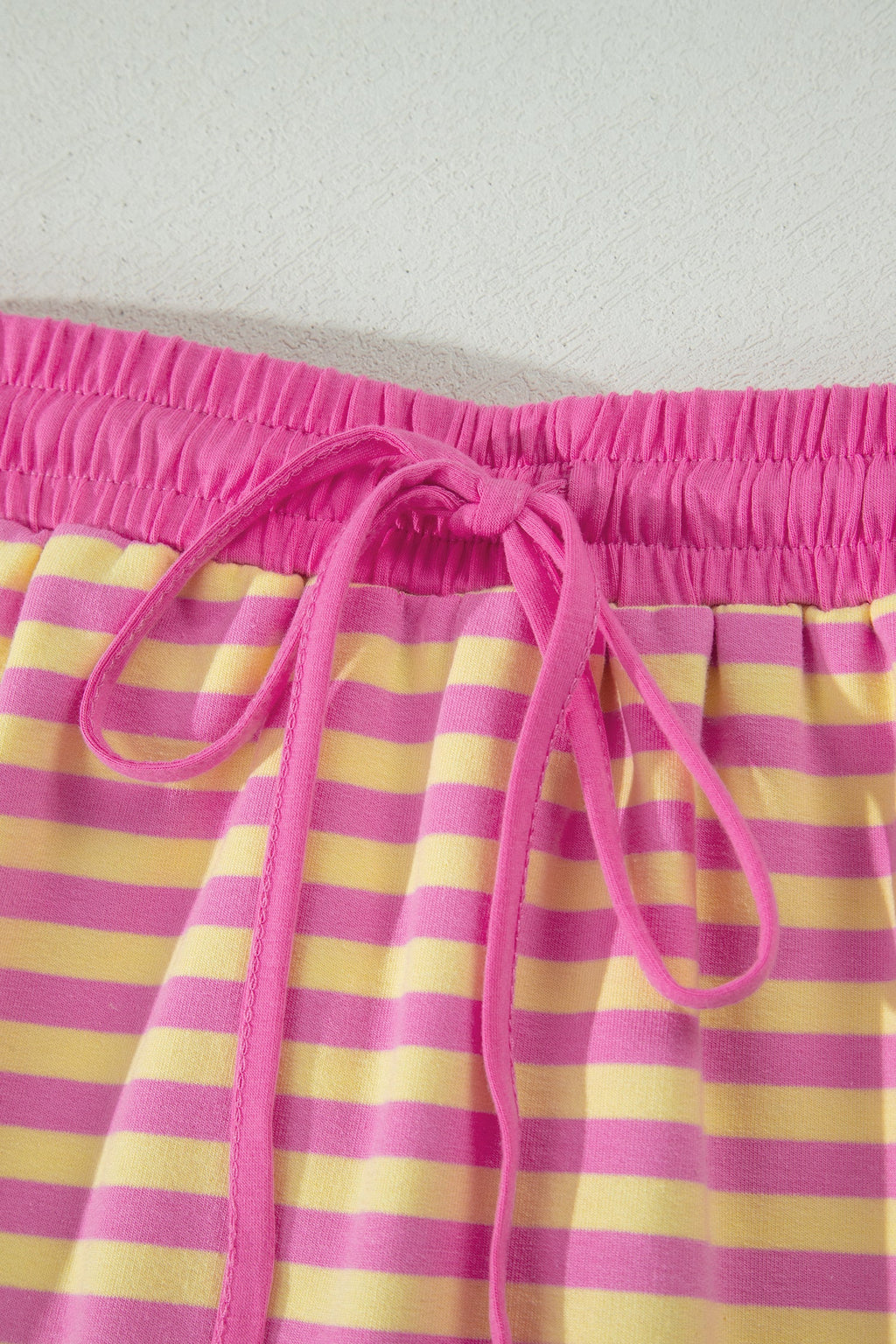 Stripe Contrast Trim Short Sleeve Top & Skirt Set