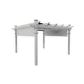 11x11 ft – White Vinyl Pergola with Adjustable Canopy