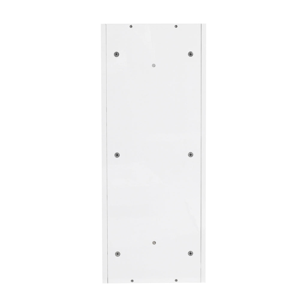 Glossy White 12' Bathroom Wall-Mounted Storage Rack with Float Mounting Design, Durable Plywood
