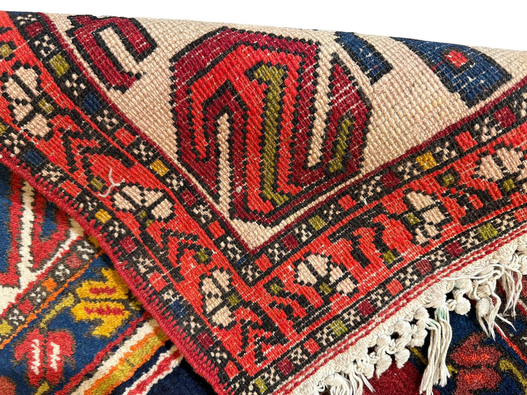 Hand-Knotted Persian Meshgin Wool Rug – 5’ x 11’ – Vintage Tribal Masterpiece
