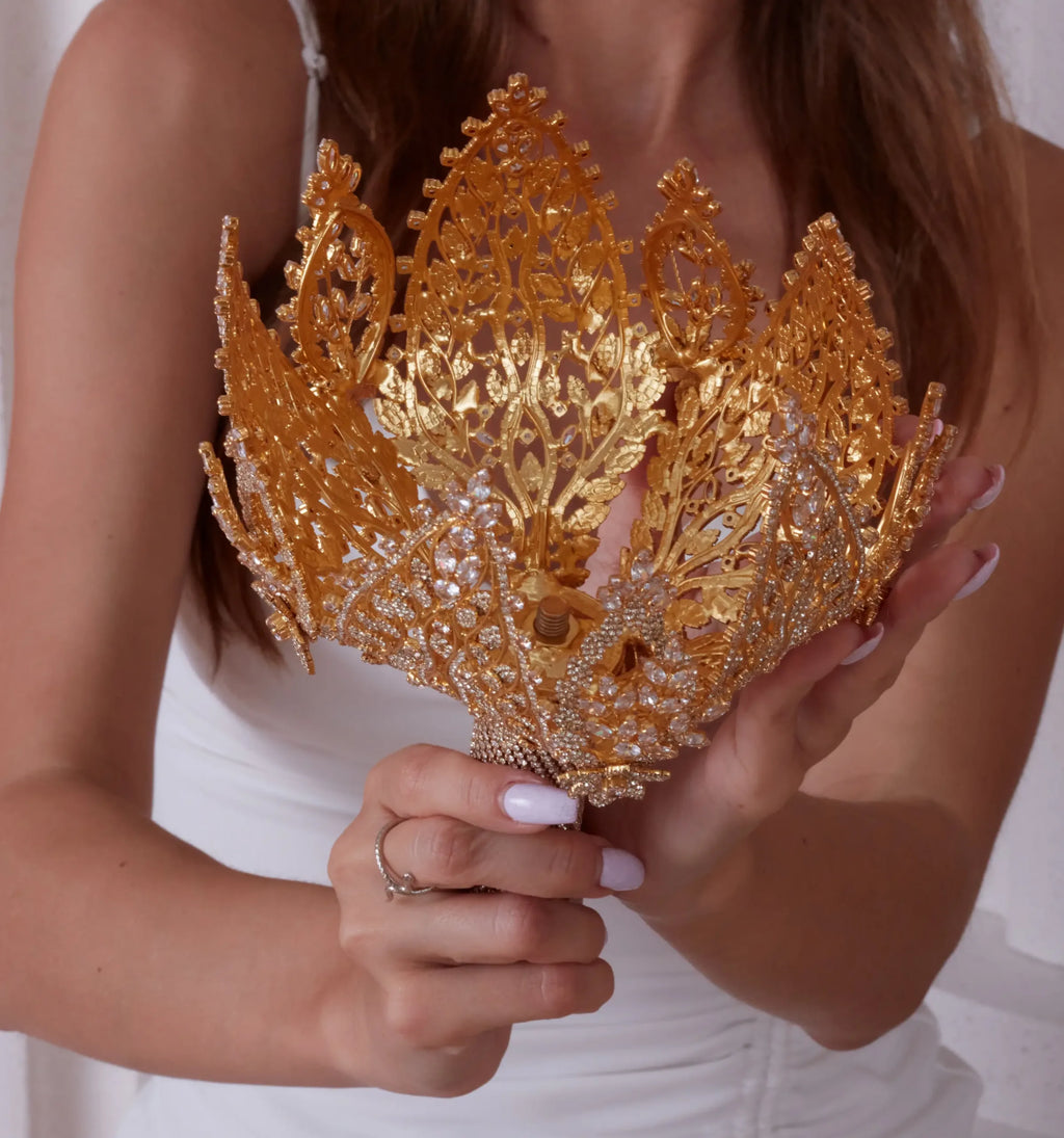Gold Bouquet Holder, Gold Wedding Bouquet