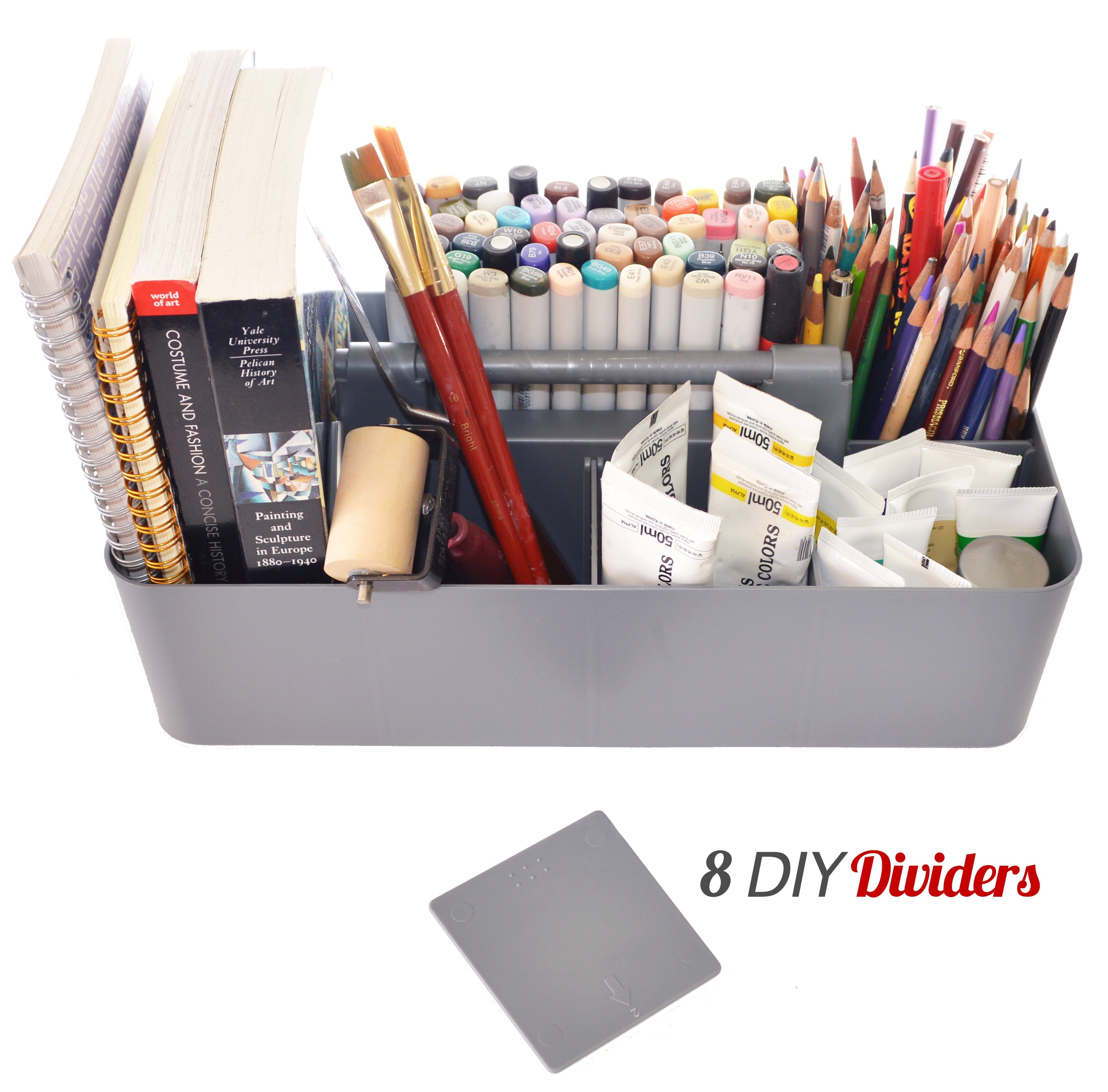 Enjoy Organizer - 6 PACK Portable Caddy Stackable Divided Organizer with Handle 8 Compartment - Made In USA