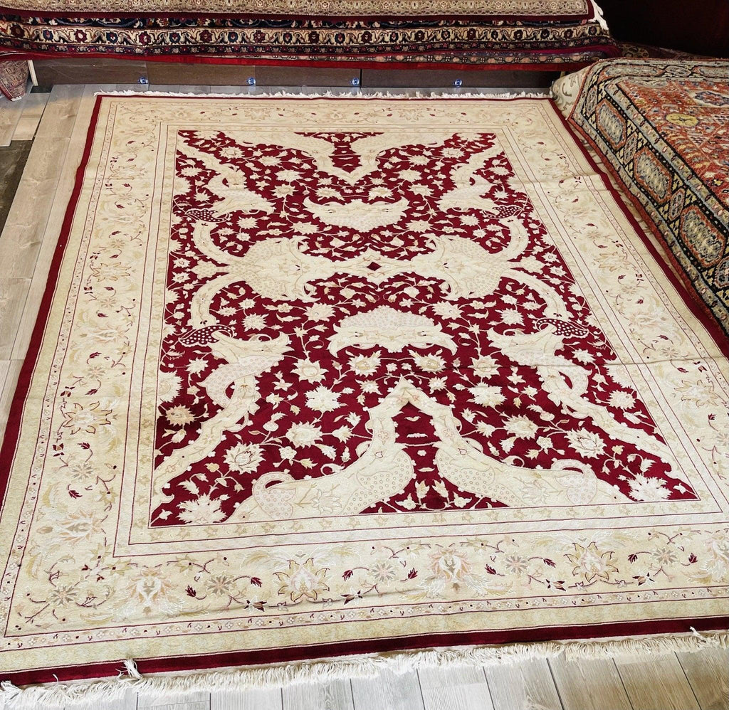 Hand-Knotted Pak-Ziegler Wool Rug – 8'7" x 11'7" – Traditional Design, Warm Earth Tones