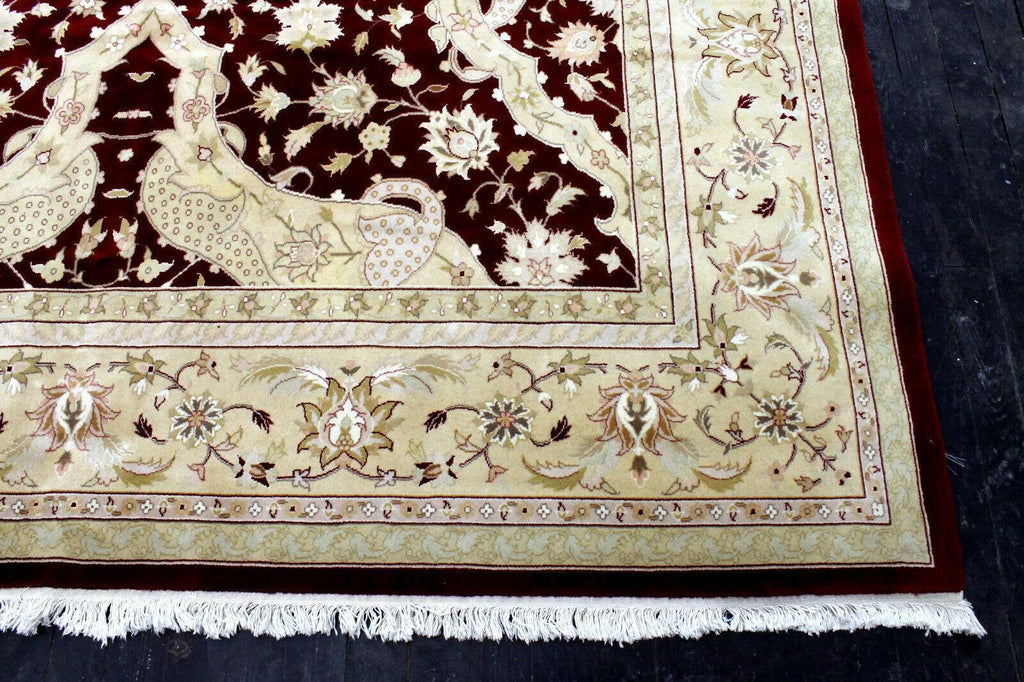 Hand-Knotted Pak-Ziegler Wool Rug – 8'7" x 11'7" – Traditional Design, Warm Earth Tones