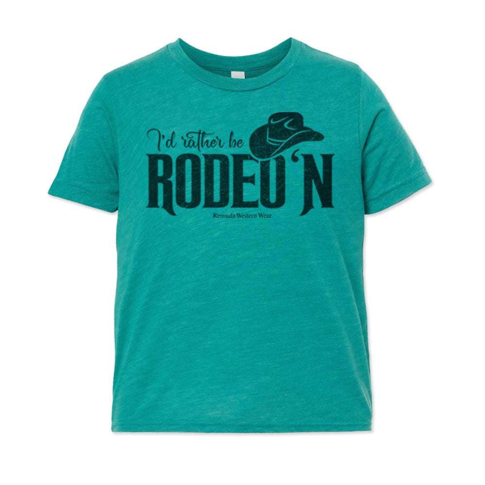 I'd Rather Be Rodeo'n - Youth Western Tee