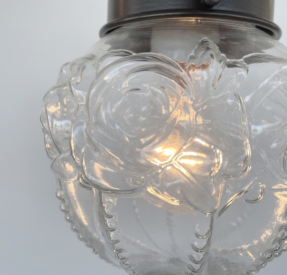 Embossed Antique Glass Globe PENDANT Lights