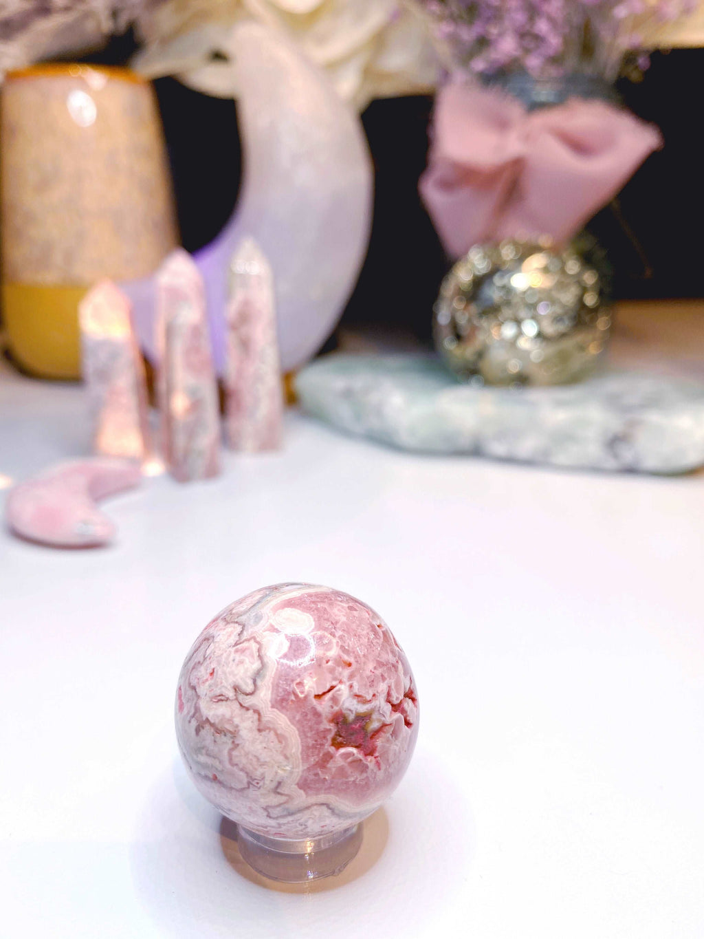 Rhodochrosite Sphere