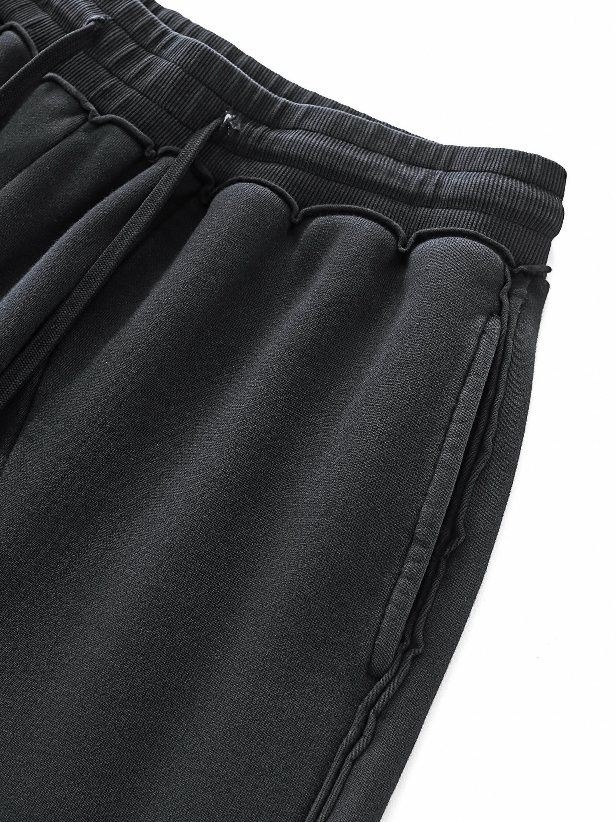Fearless Apparel Raw-Seam Enzyme Washed Sweatpants – 100% Cotton Heavyweight Streetwear