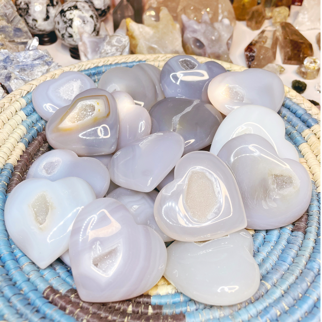 Druzy Agate Hearts