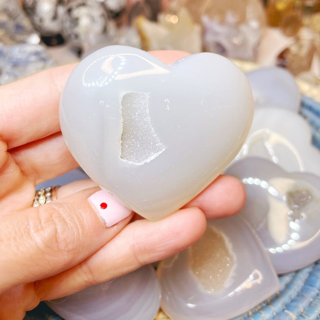 Druzy Agate Hearts