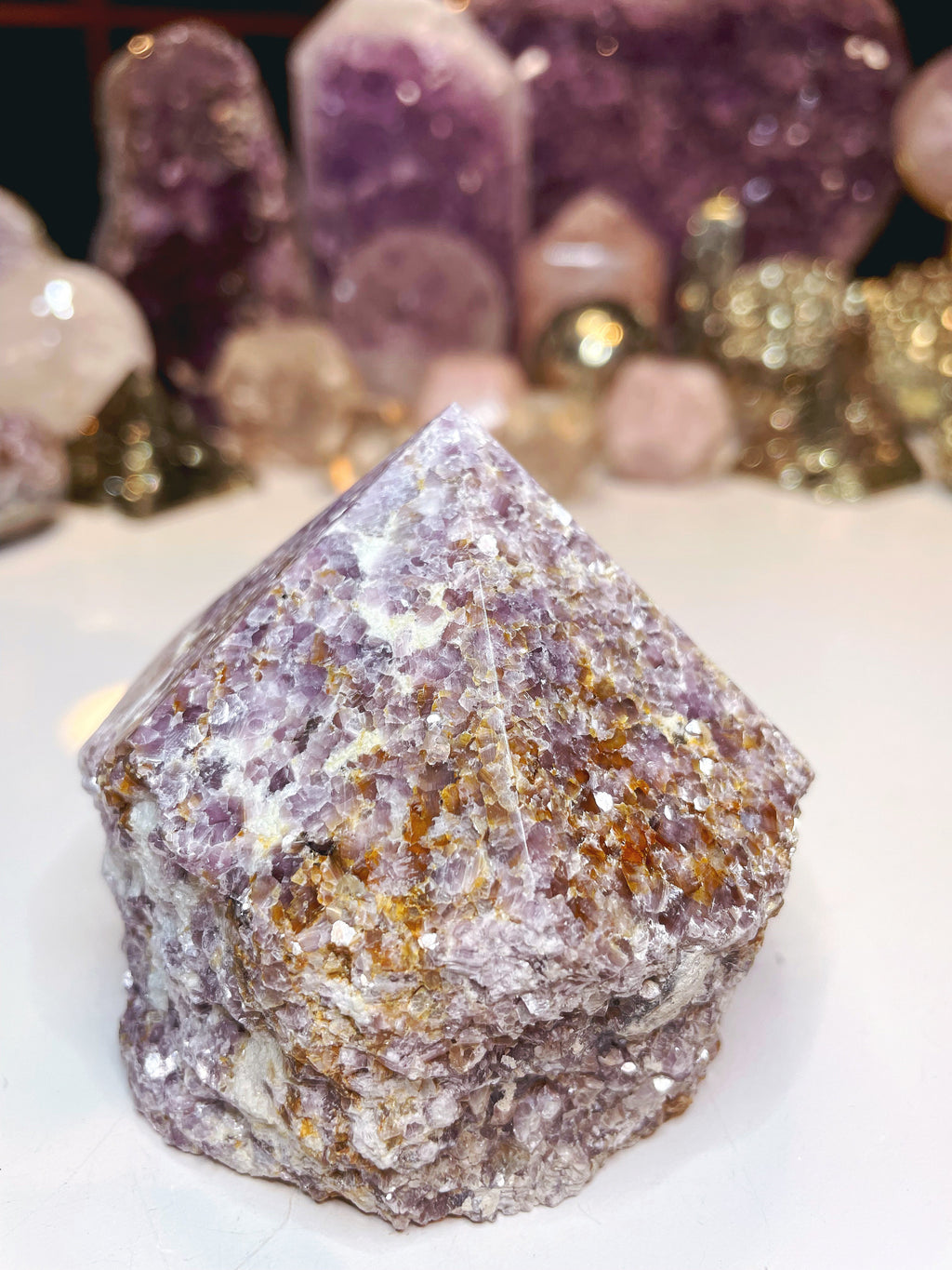 Lepidolite Semi Polished Point