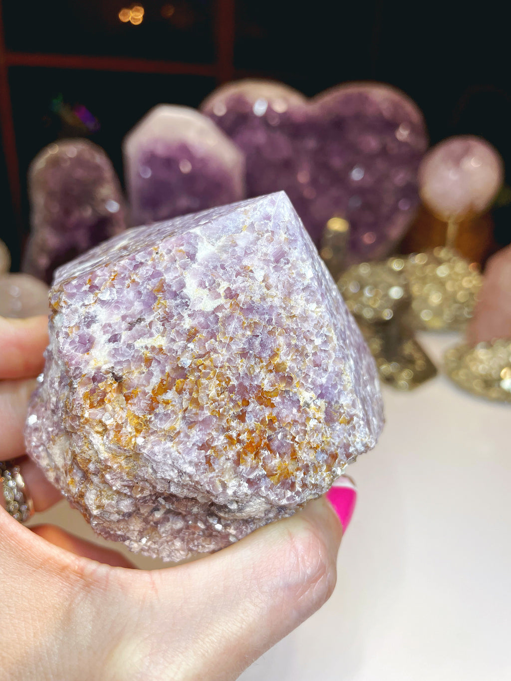 Lepidolite Semi Polished Point