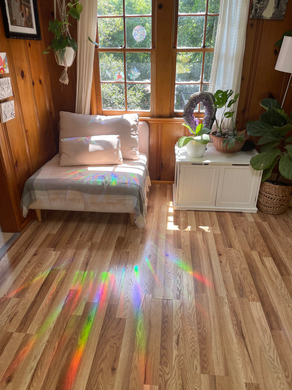 Flower Wrapped Crystal Rainbow Prism Window Decal