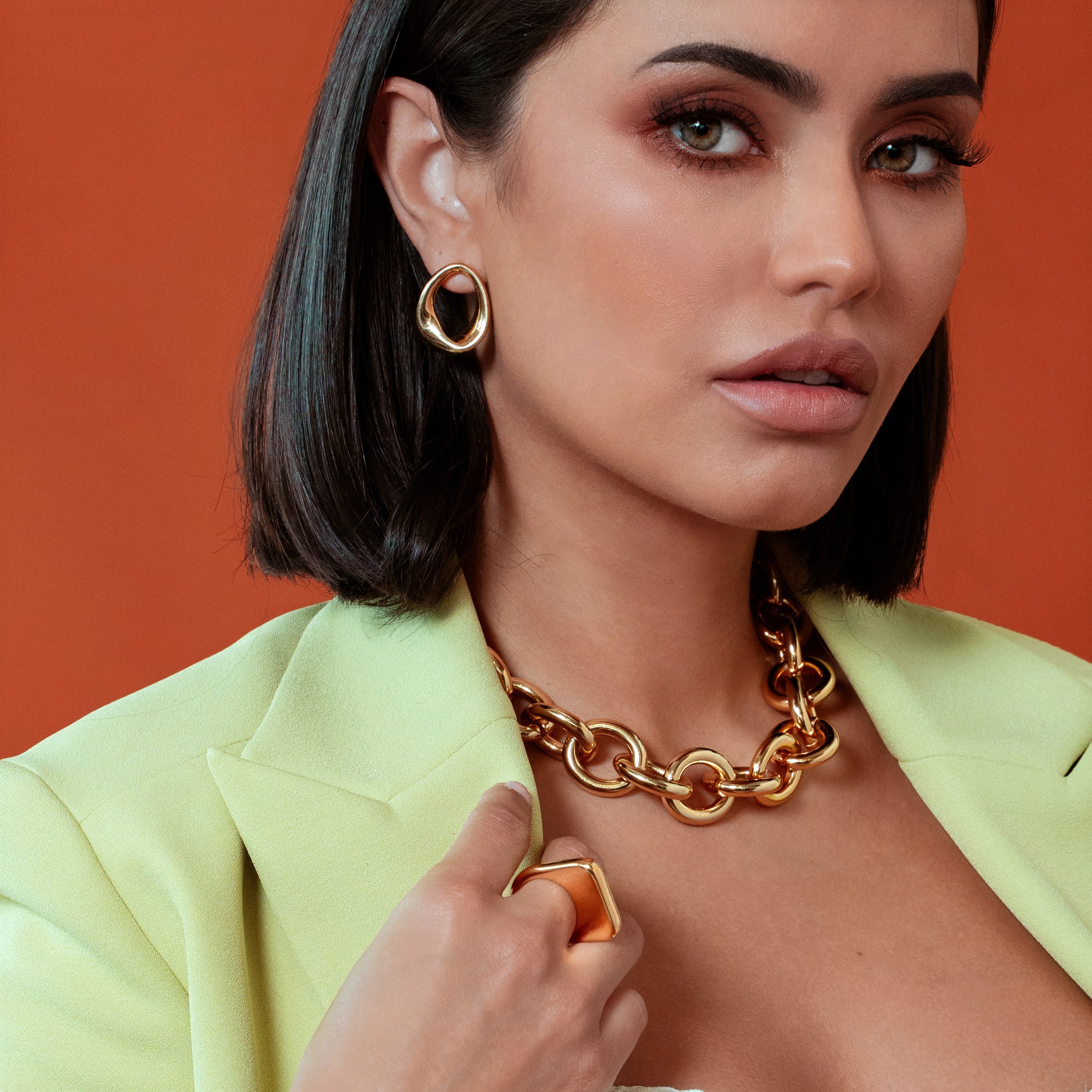 Kate Abstract Oval Drop Earrings