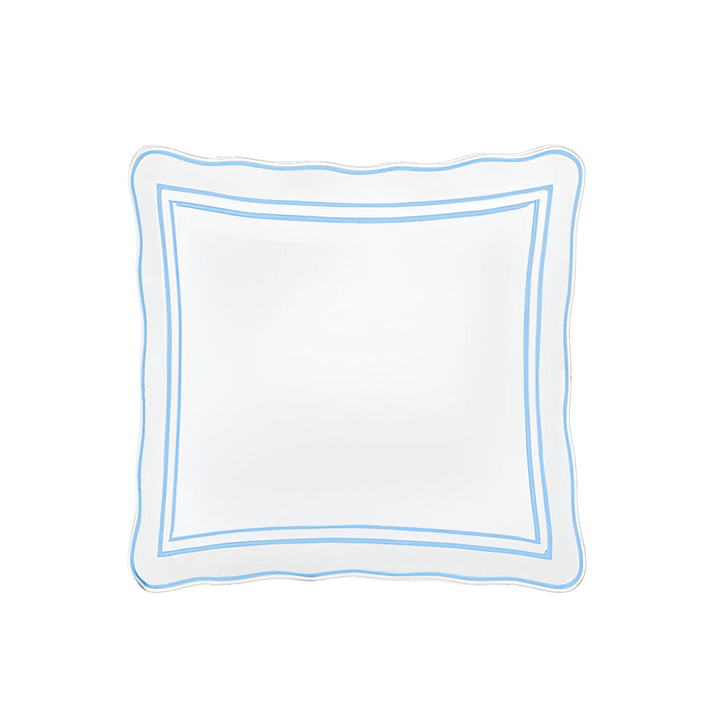 400TC Wavy Embroidery & Border Cotton Sateen Solid Duvet Cover Set