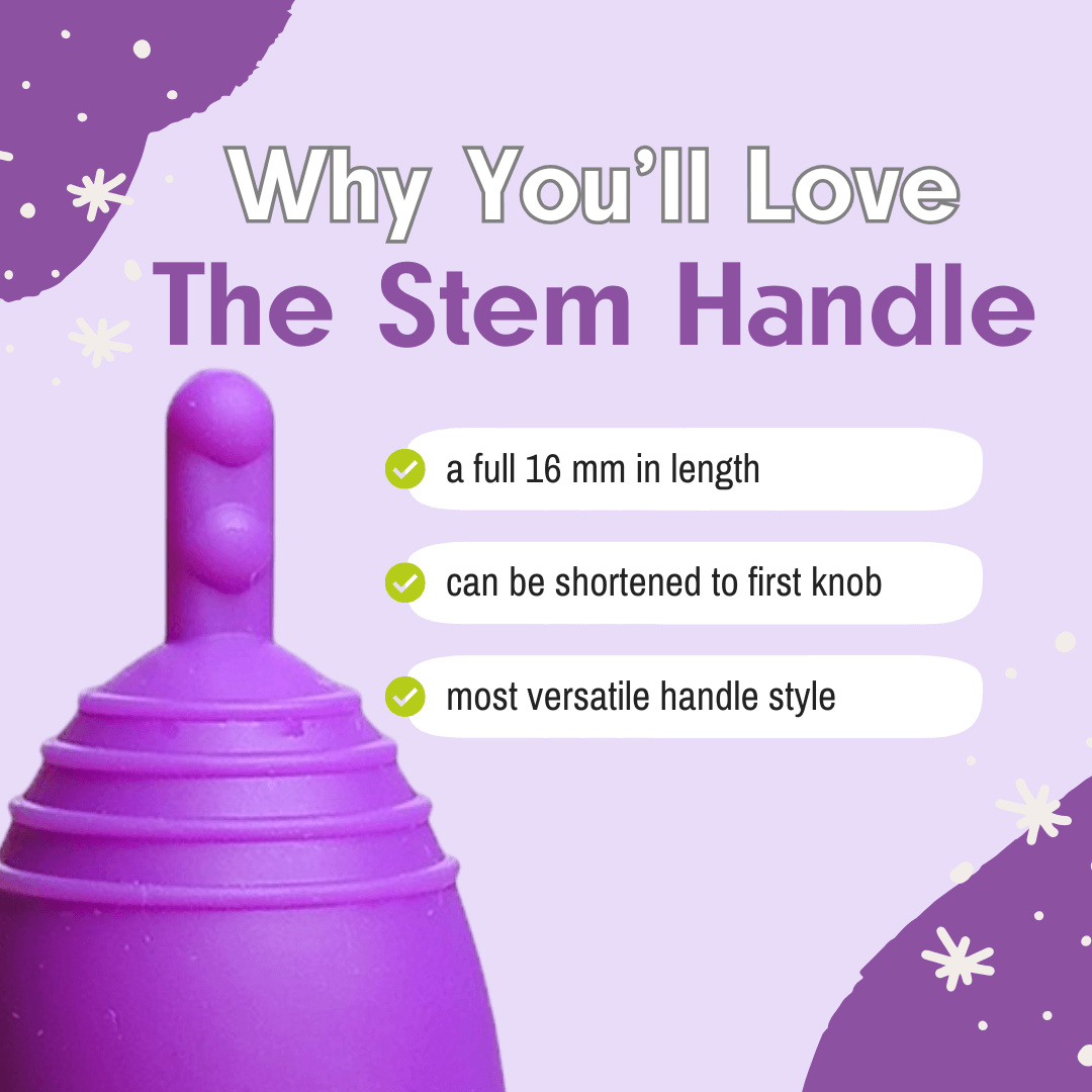 Small MeLuna Menstrual Cup for Teens, Stem Me Luna