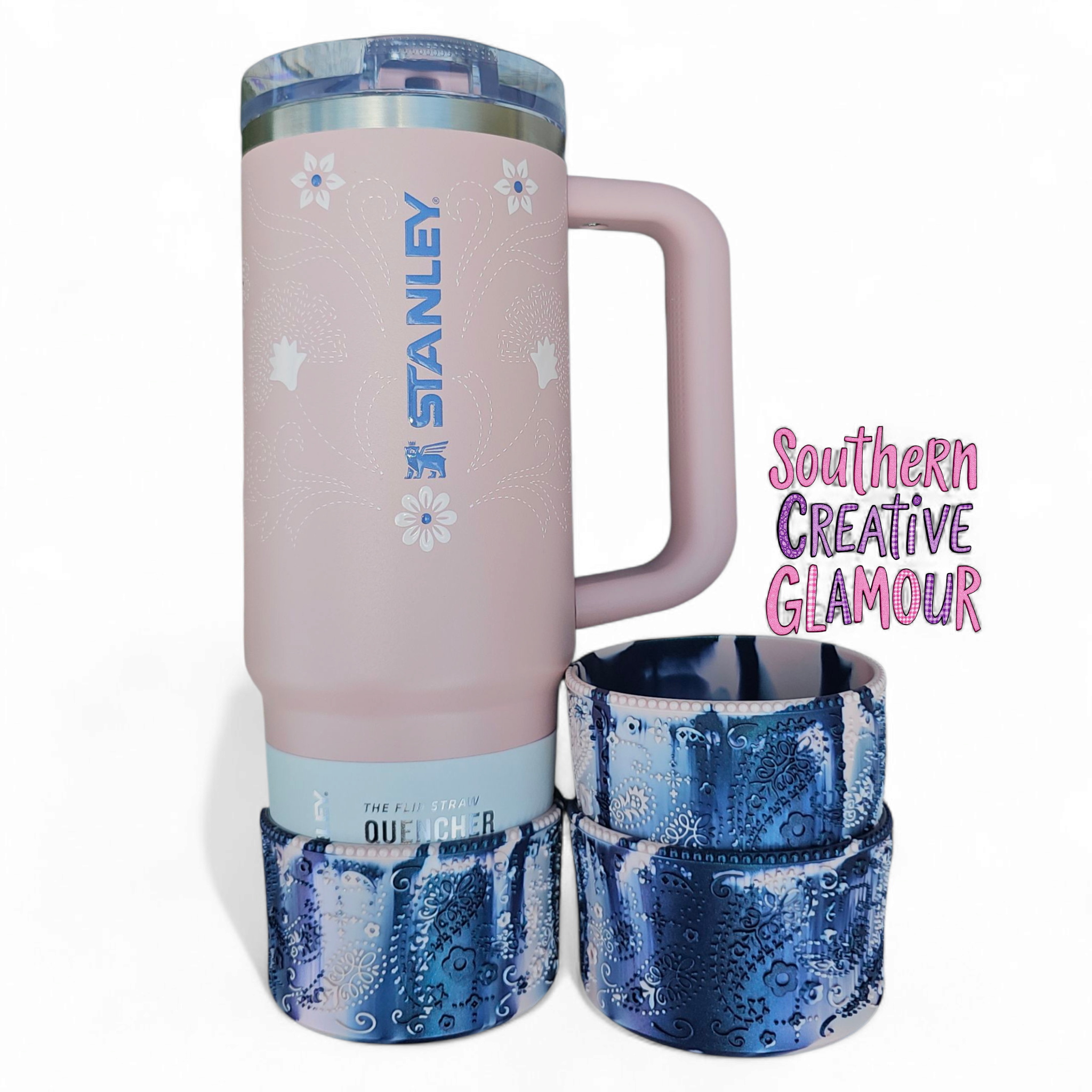 Princess Paisley Silicone Tumbler Boot | Metallic Pink Dusk Shimmer