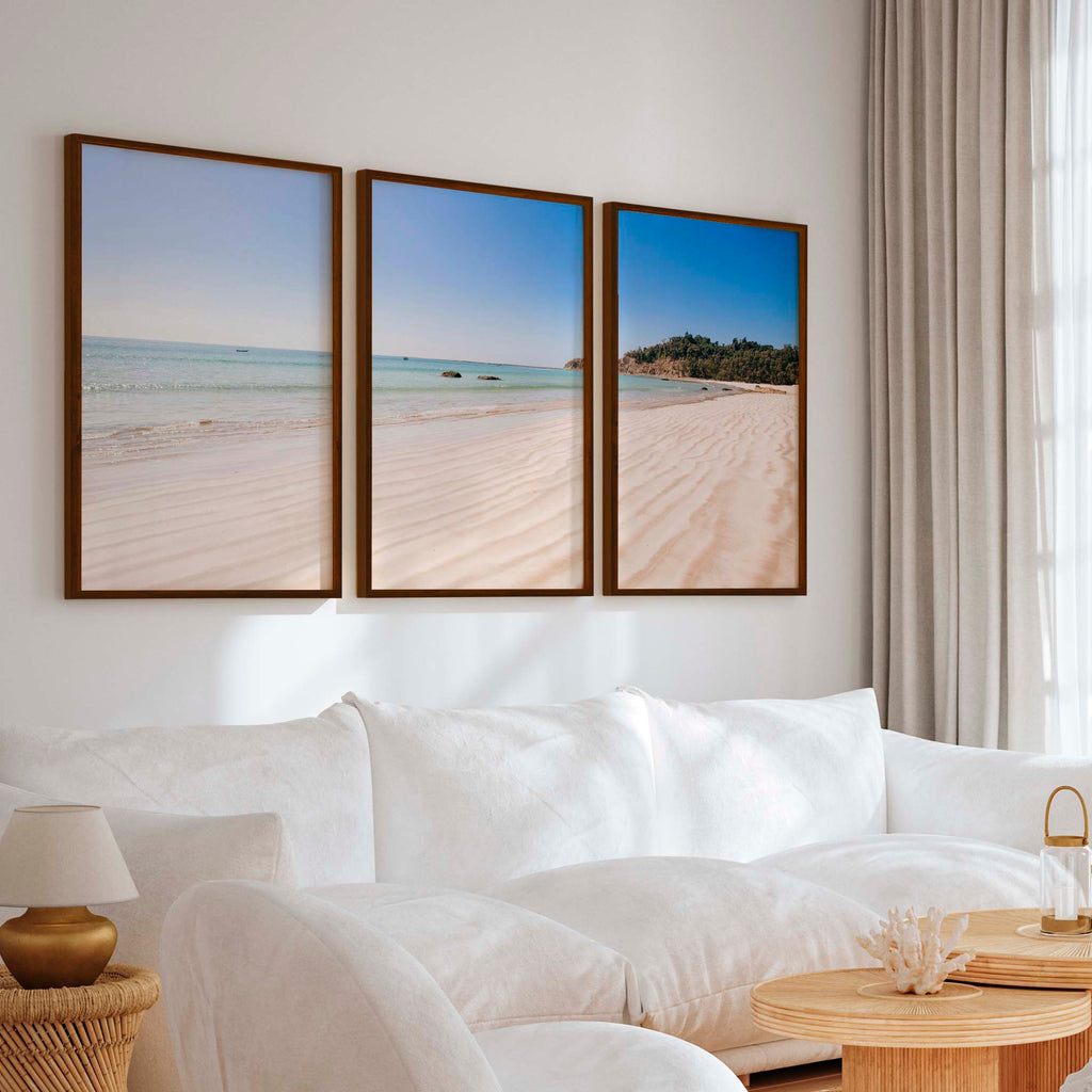 Minimal Coastal Wall Art – Open Beach and Sea Horizon