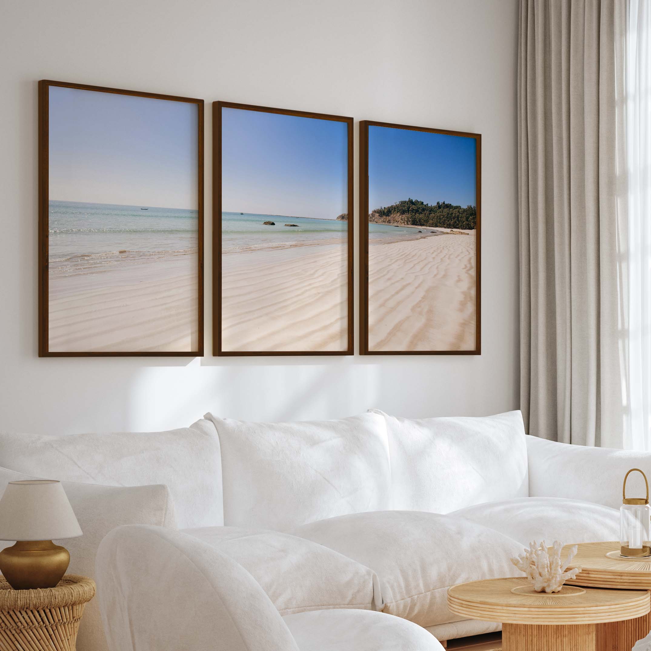 Minimal Coastal Wall Art – Open Beach and Sea Horizon