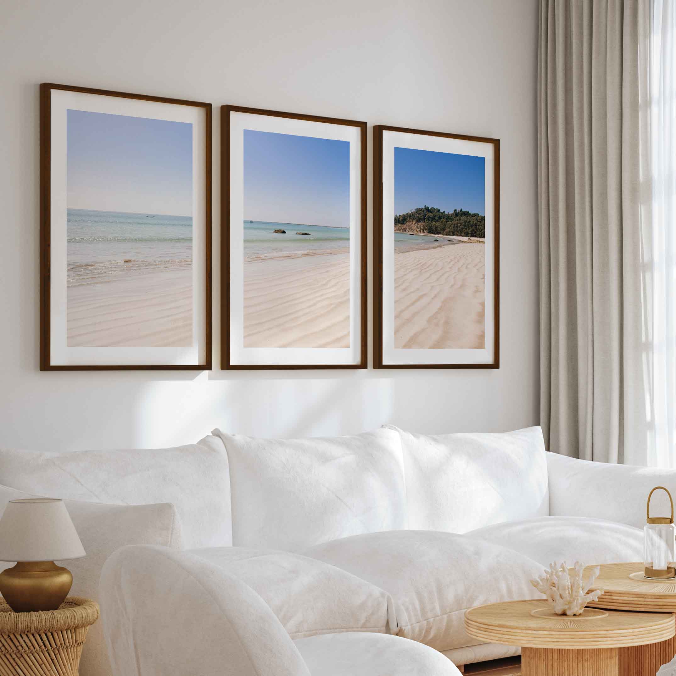 Minimal Coastal Wall Art – Open Beach and Sea Horizon