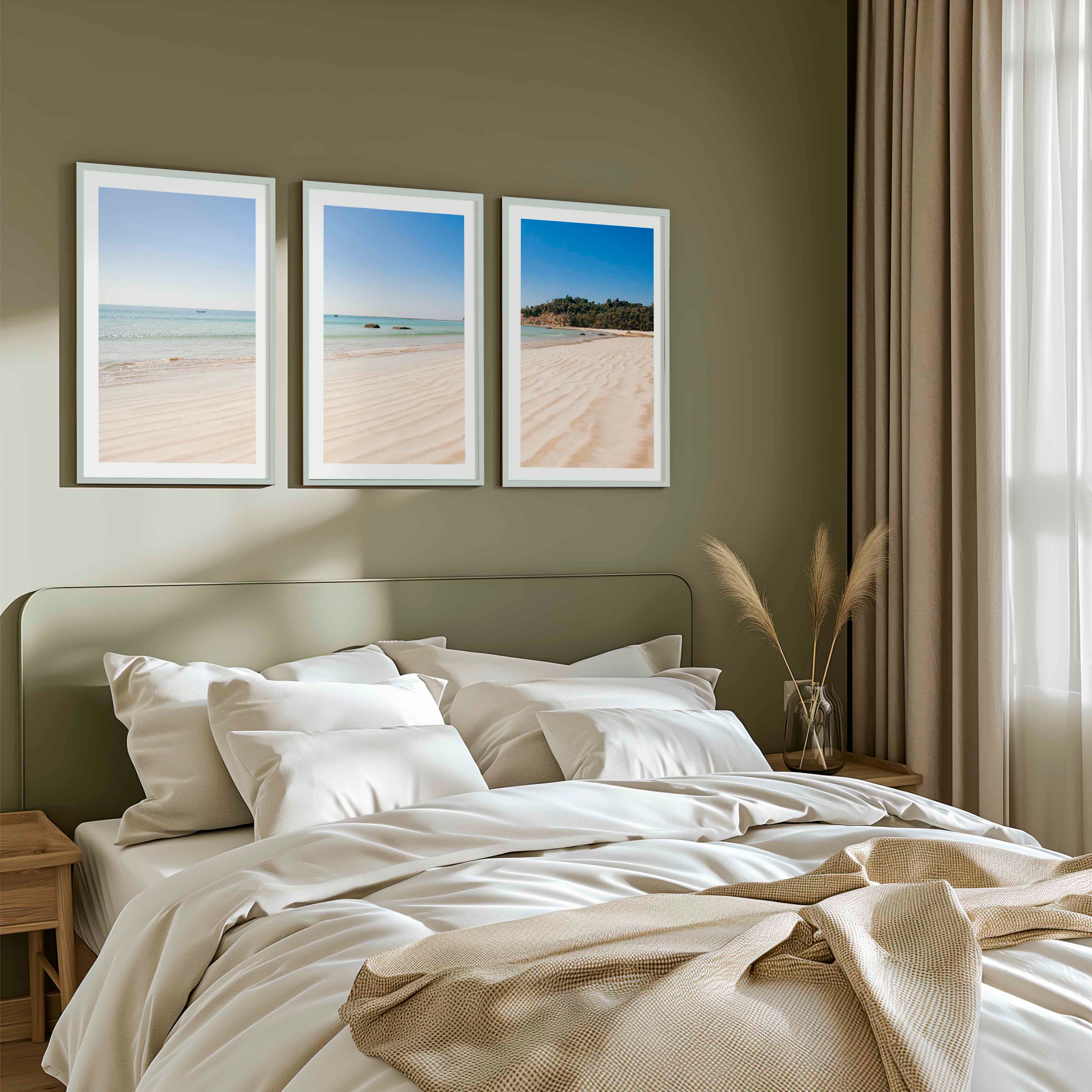 Minimal Coastal Wall Art – Open Beach and Sea Horizon