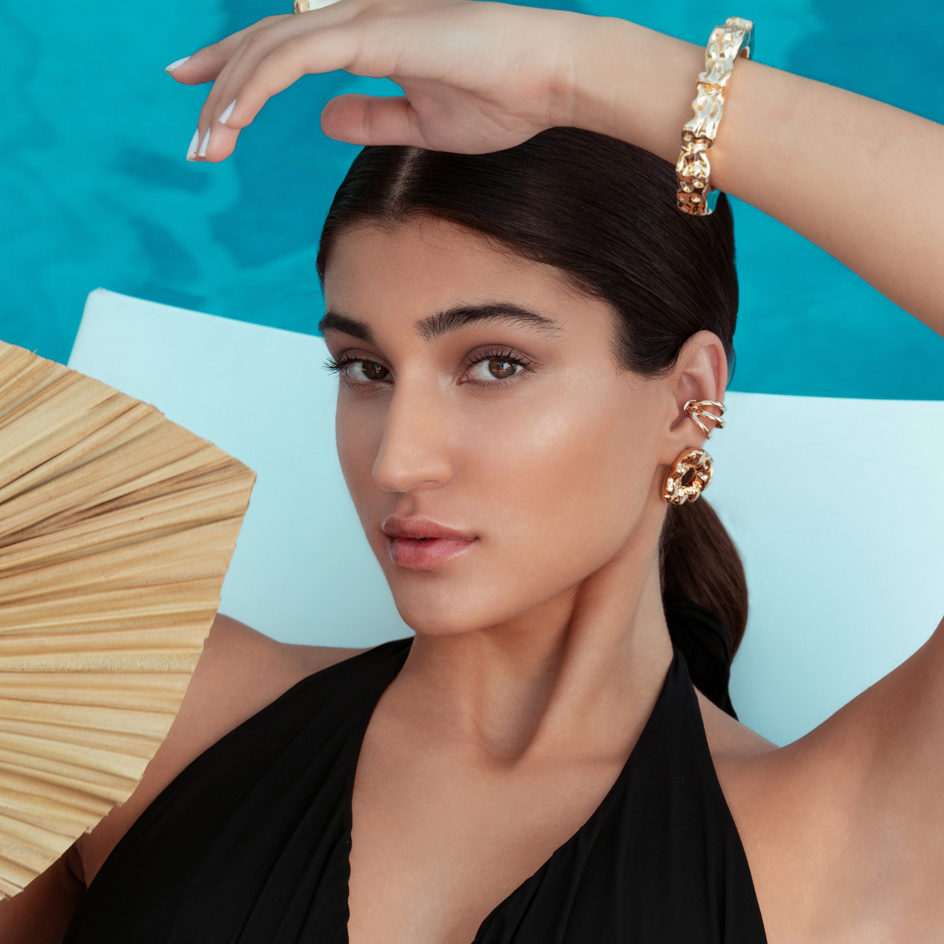Nathalia Sculpted Hammered Drop Earrings