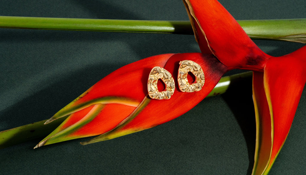 Nathalia Sculpted Hammered Drop Earrings