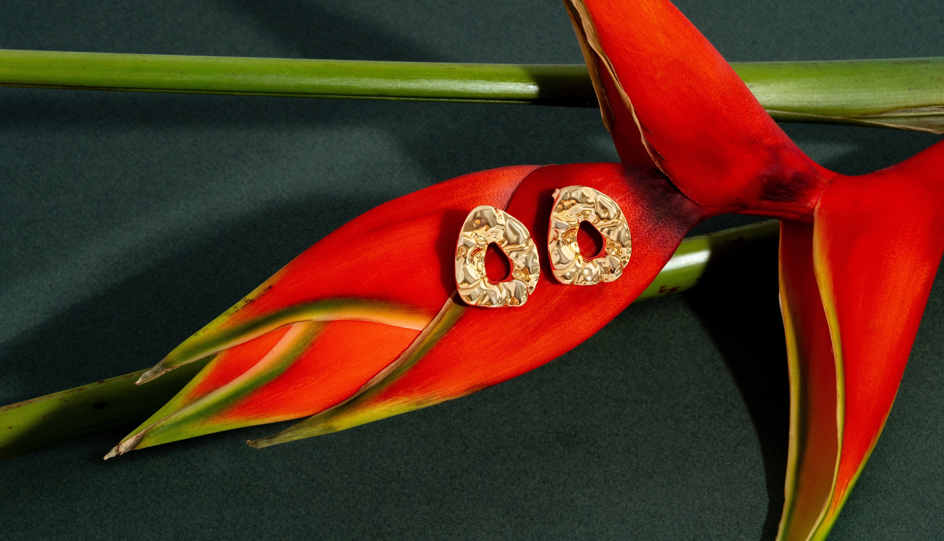 Nathalia Sculpted Hammered Drop Earrings