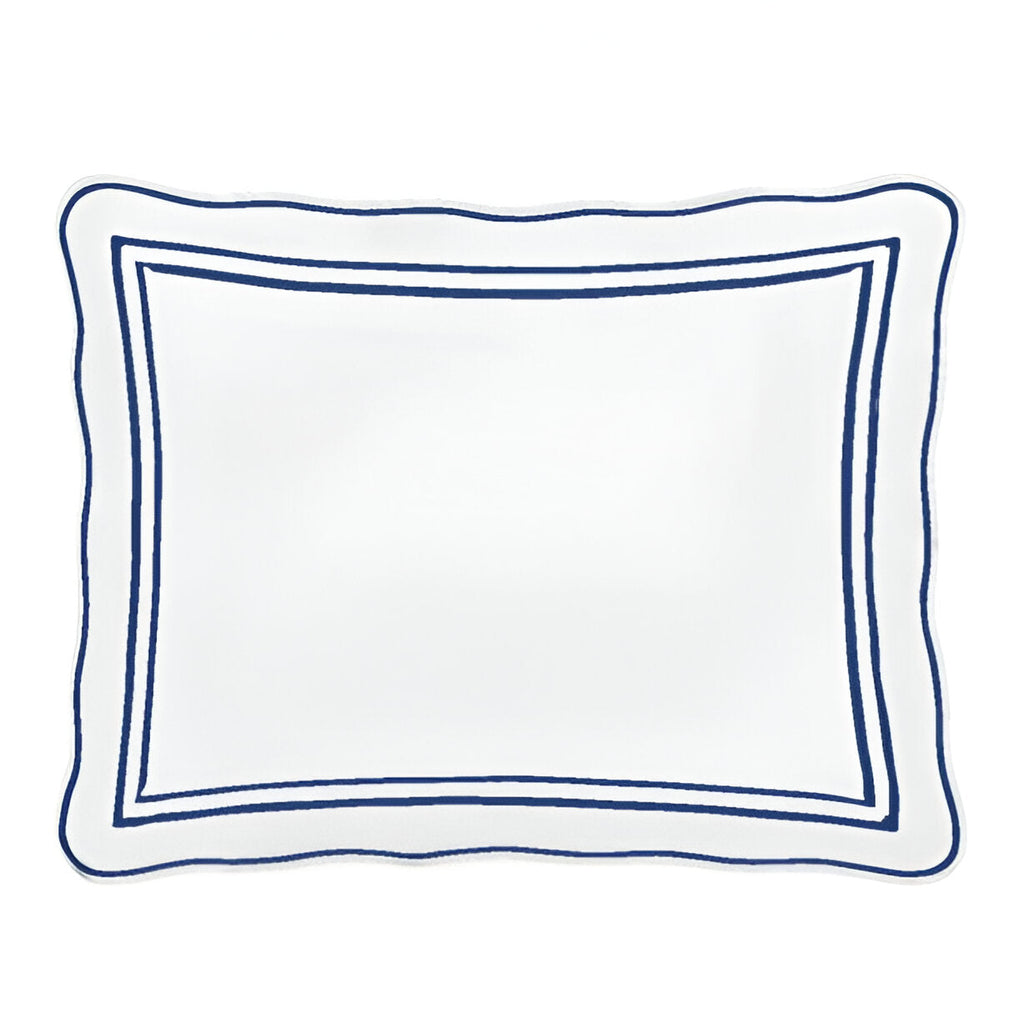 400TC Wavy Embroidery & Border Cotton Sateen Solid Duvet Cover Set