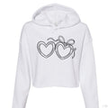 Customizable: Black Open Heart Locket Cropped Fleece Hoodie
