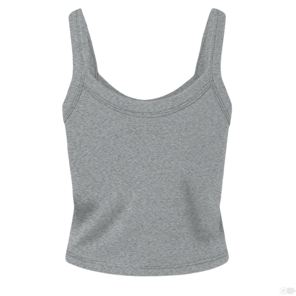 Customizable: 2 White Stars Graffiti Micro-Ribbed Cropped Tank