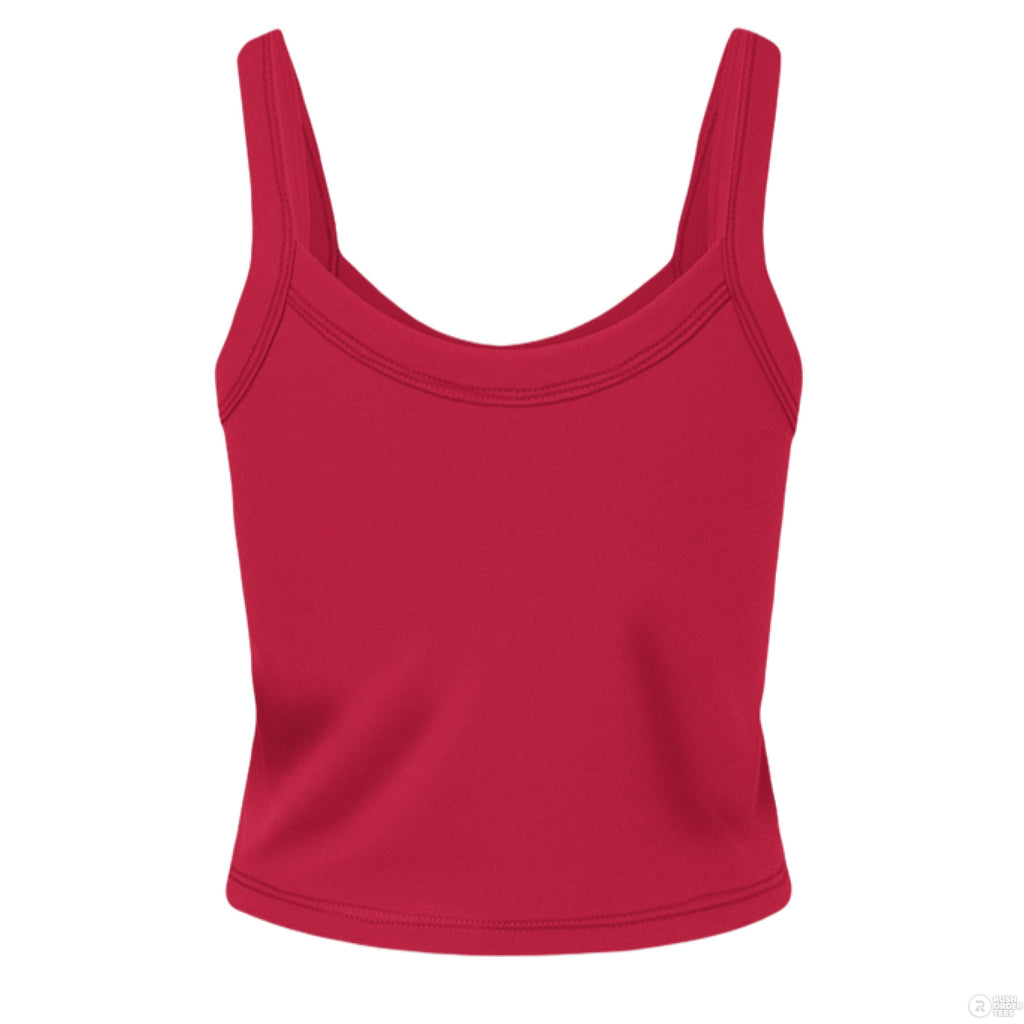 Customizable: 2 White Stars Graffiti Micro-Ribbed Cropped Tank