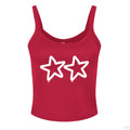 Customizable: 2 White Stars Graffiti Micro-Ribbed Cropped Tank
