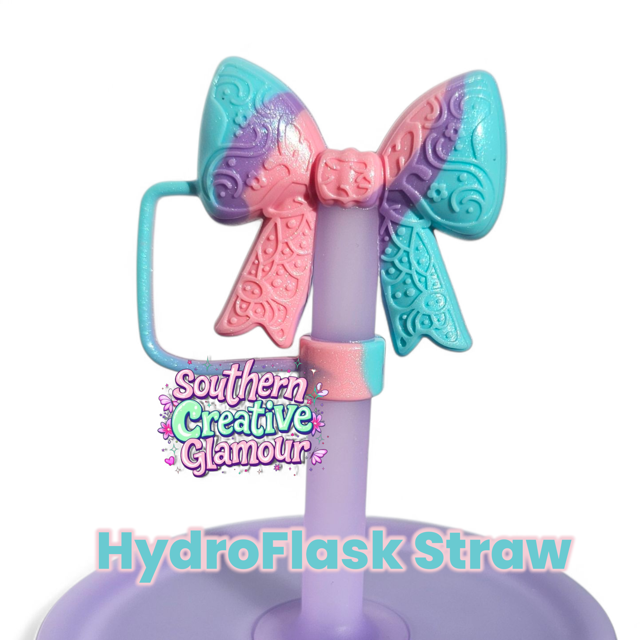 Paisley Princess 3D BOW Silicone 10mm Straw Topper | Berry Truffle Pink Shimmer