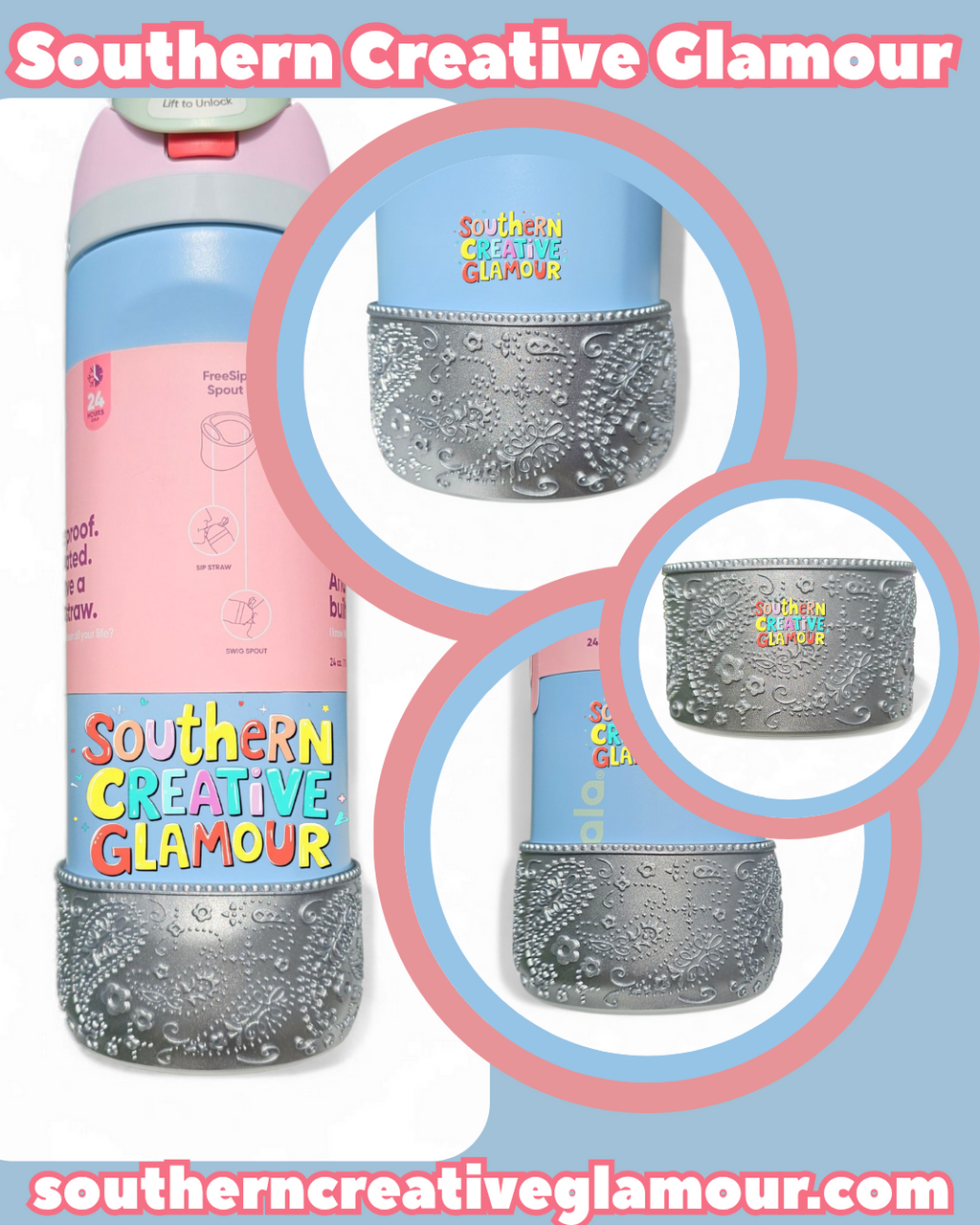 Gold Shimmer Paisley Silicone Tumbler Boot