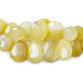 Pale Yellow Chalcedony Beads Plain 10-20mm Pears