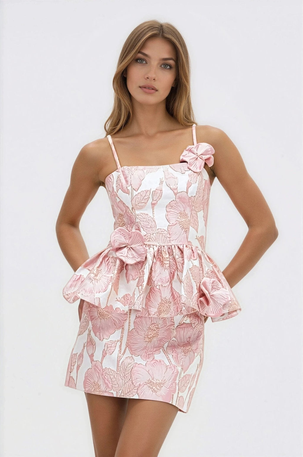 Petal Jacquard Skirt – Pink