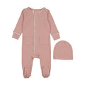 Ribbed Grandpa Footie- Pink