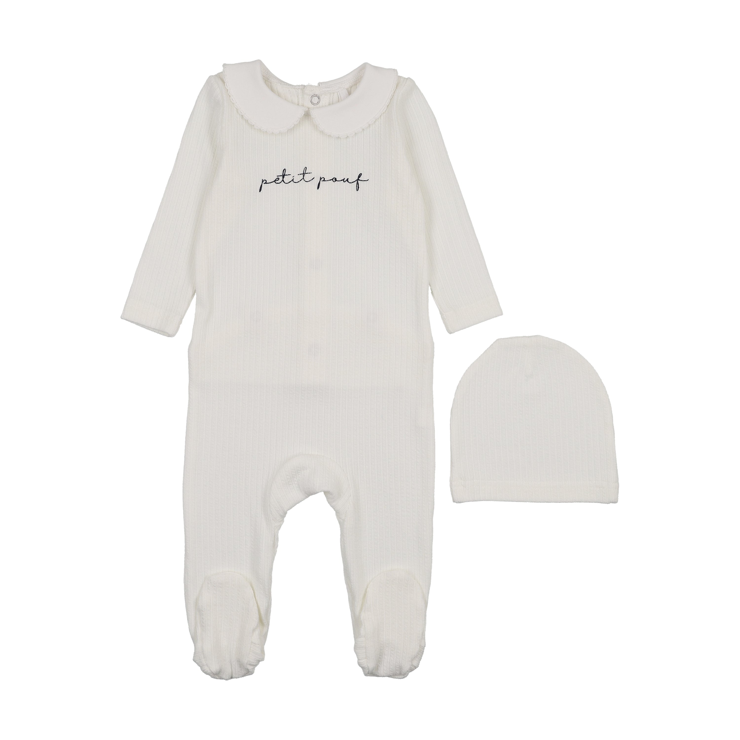 Petit Pouf Footie-White/Blue