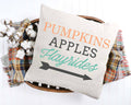 Pumpkins Apples Hayrides Pillow Cover 18x18 inch
