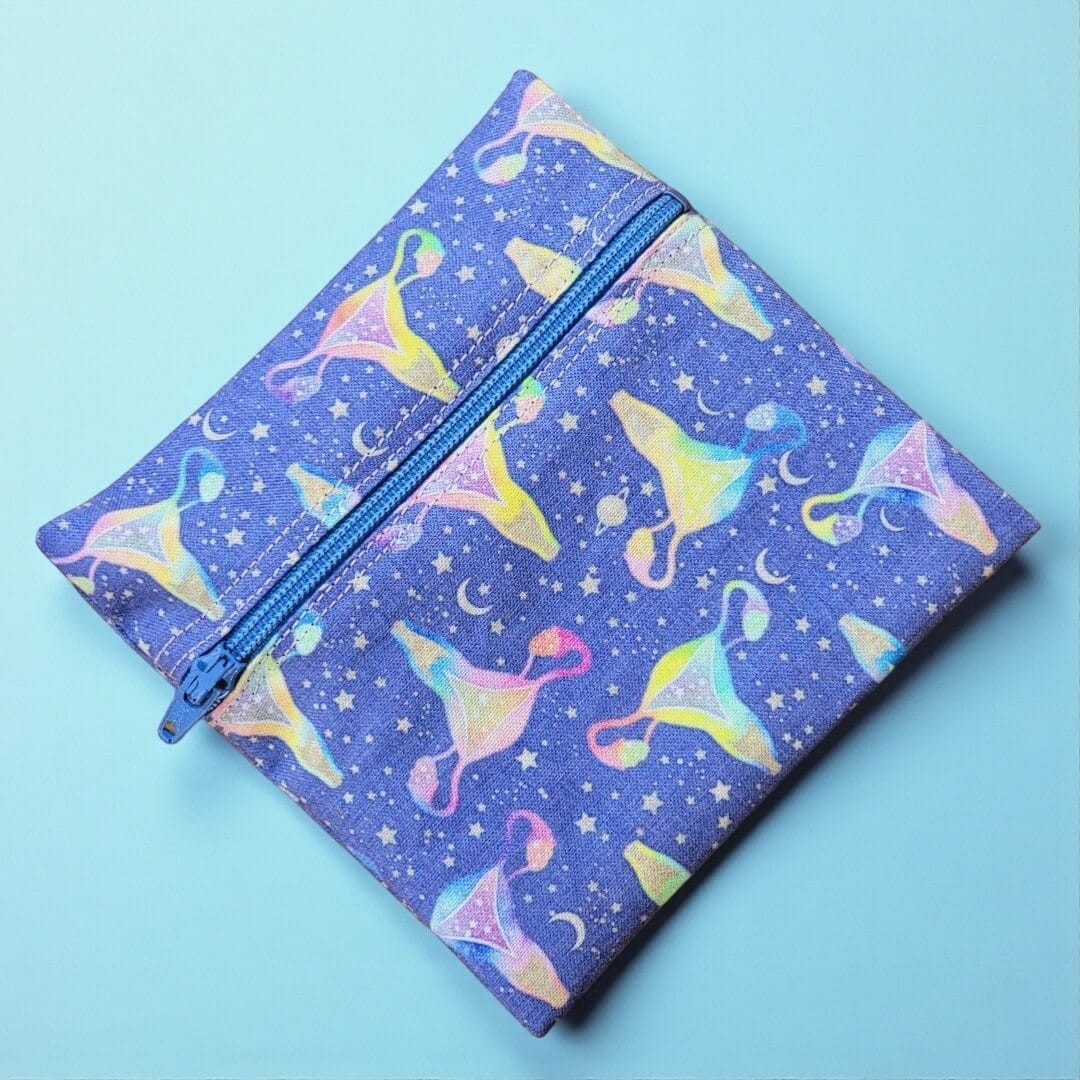 Menstrual Cup Pouch w/Zipper - Uterus/ Advocacy Themes
