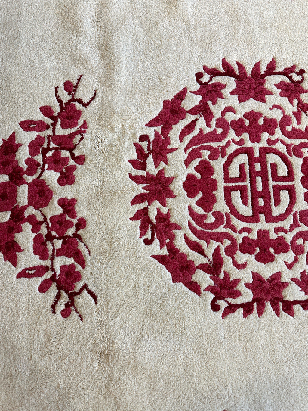 Red & Beige Chinese Art Deco Style Rug 11 x 15