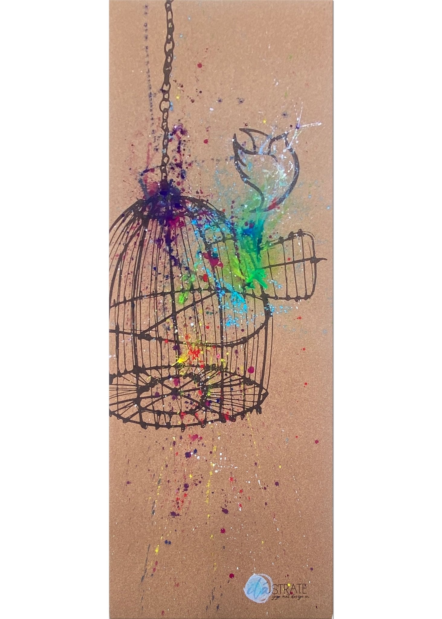 Release WANDERER Hand Painted Cork TRAVEL Yoga mat